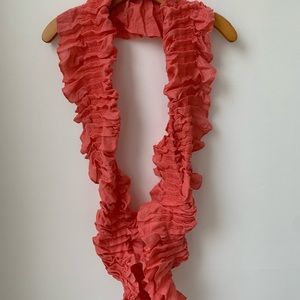 Coral infinity ruffle scarf